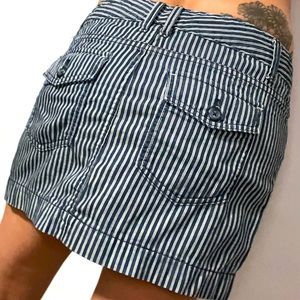 Gap Limited Edition Mini Striped Twill Jean Skirt Size 8